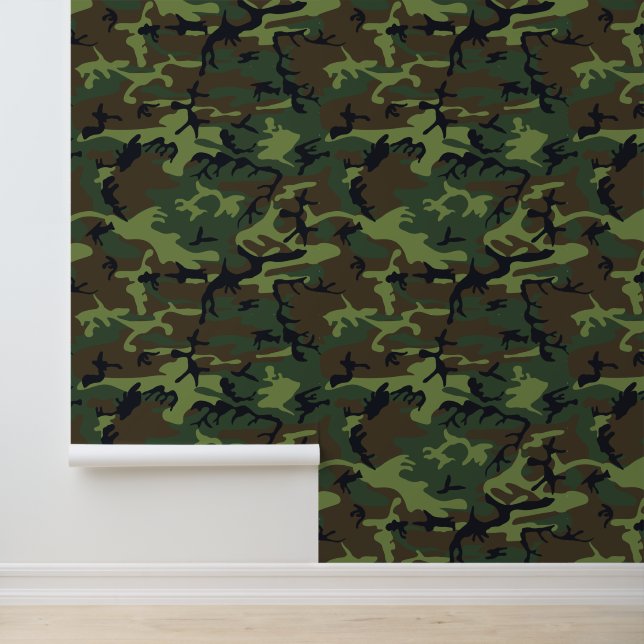 Green Camouflage Pattern, Military Pattern, Army Wallpaper (Application)