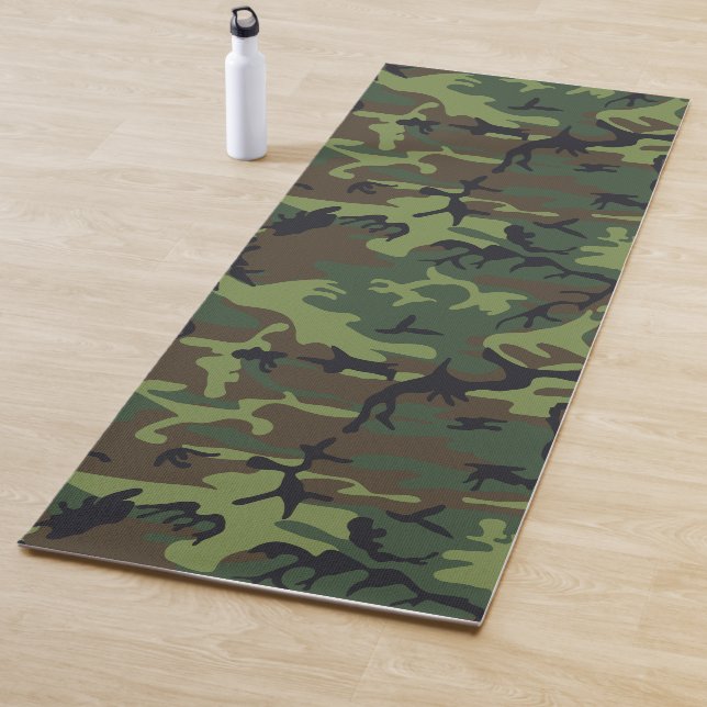 Green Camouflage Pattern, Military Pattern, Army Yoga Mat (In Situ)