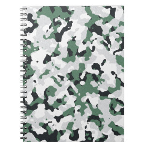 Green camouflage pattern notebook