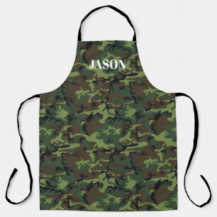 Green Camouflage Pattern Personalized Apron