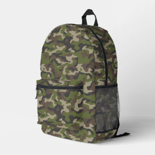 Green Camouflage Pattern Printed Backpack