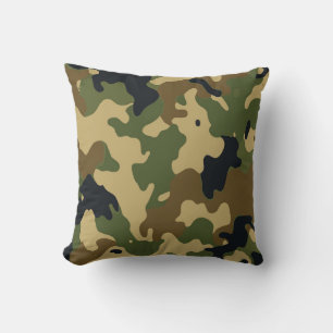Green Camouflage Pattern – Tactical, Outdoors Throw Pillow