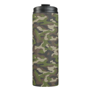 Green Camouflage Pattern Thermal Tumbler