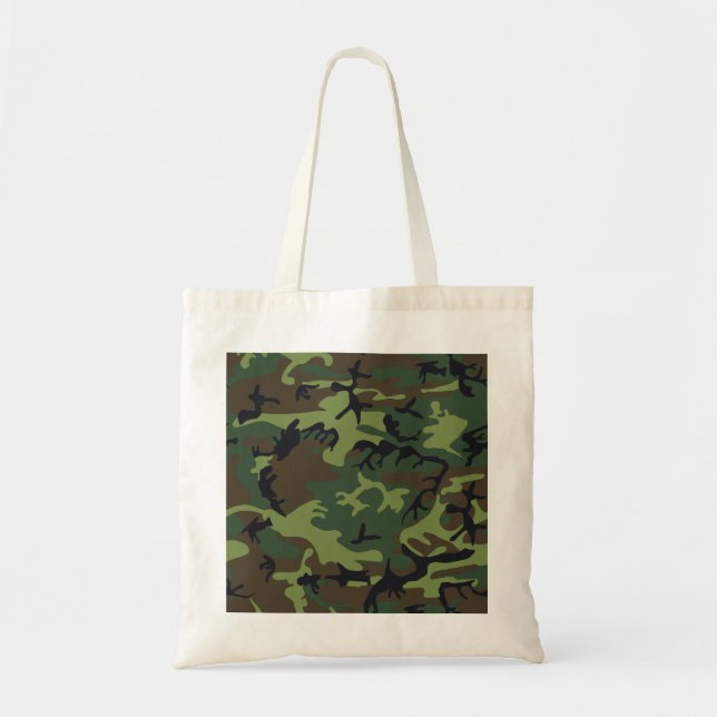Green Camouflage Pattern Tote Bag (Front)