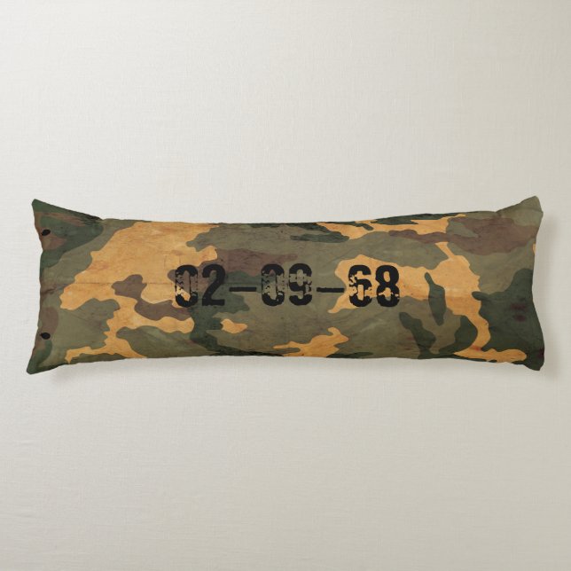Green camouflage pattern vintage 2020 body pillow (Front)