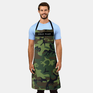 Green Camouflage Pattern, Your name, Personalize Apron