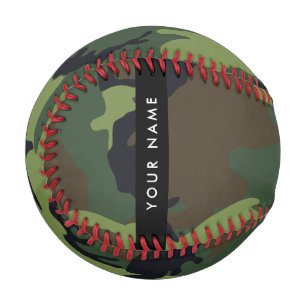 Green Camouflage Pattern, Your name, Personalize Baseball