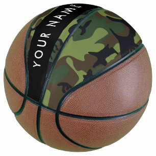 Green Camouflage Pattern, Your name, Personalize Basketball