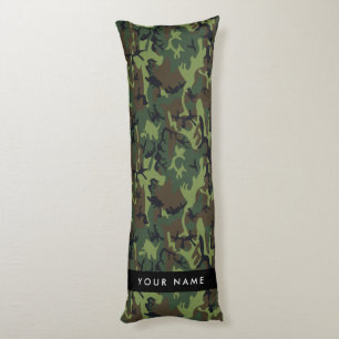 Green Camouflage Pattern, Your name, Personalize Body Pillow