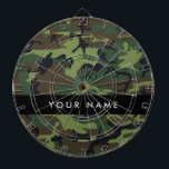 Green Camouflage Pattern, Your name, Personalize Dartboard<br><div class="desc">Elegant,  stylish and sophisticated camouflage pattern in green and brown colour. Modern and trendy gift,  perfect for the military lover in your life. Personalize by adding your name,  nickname,  monogram or initials.</div>