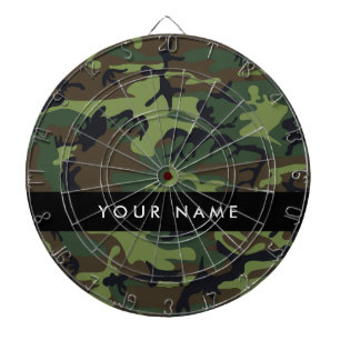 Green Camouflage Pattern, Your name, Personalize Dartboard