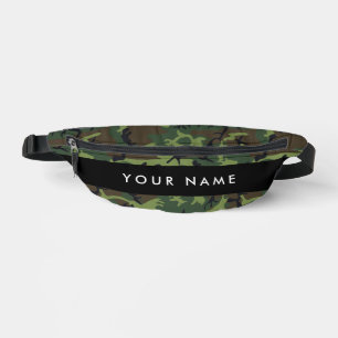 Green Camouflage Pattern, Your name, Personalize Fanny Pack