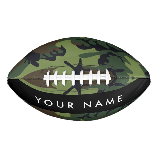 Green Camouflage Pattern, Your name, Personalize Football (Front)