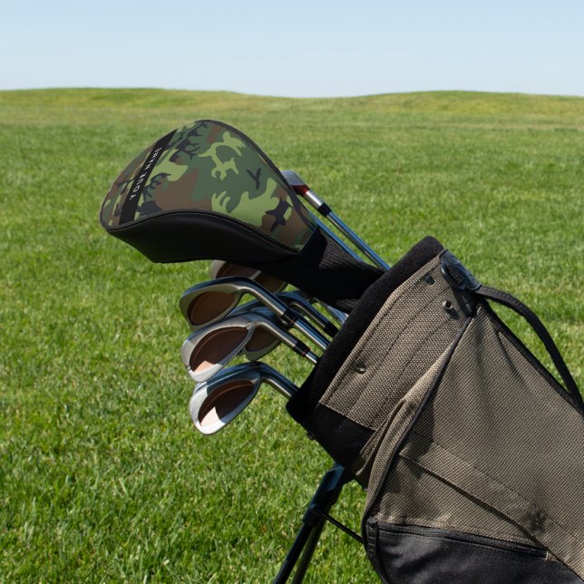 Green Camouflage Pattern, Your name, Personalize Golf Head Cover (In Situ)