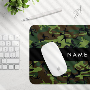 Green Camouflage Pattern, Your name, Personalize Mouse Pad
