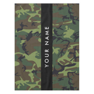 Green Camouflage Pattern, Your name, Personalize Tablecloth