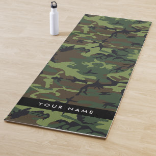 Green Camouflage Pattern, Your name, Personalize Yoga Mat