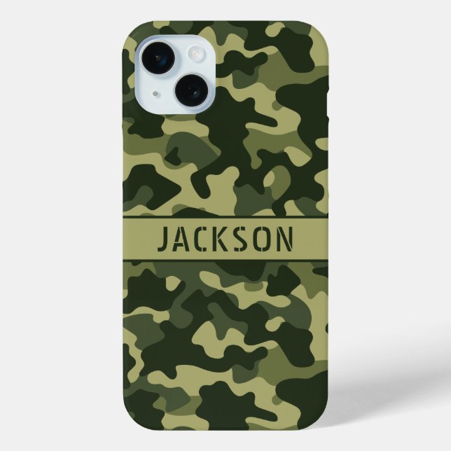 Green Camouflage Personalized Case-Mate iPhone Case (Back)