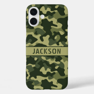 Green Camouflage Personalized iPhone 16 Plus Case