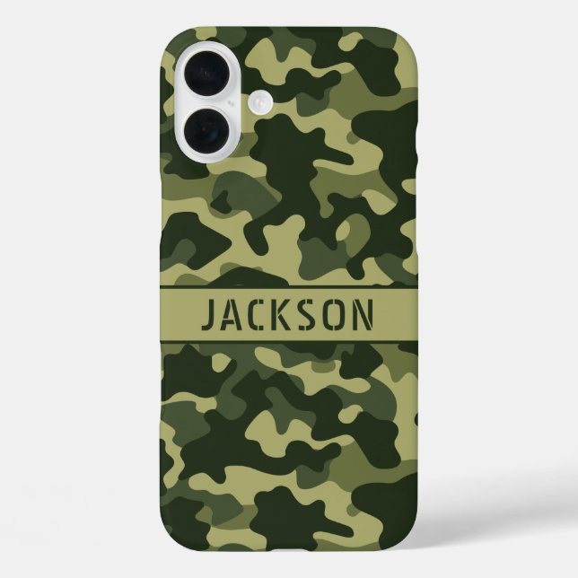 Green Camouflage Personalized Case-Mate iPhone Case (Back)
