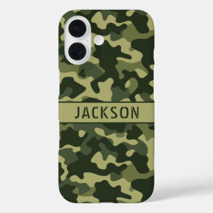 Green Camouflage Personalized iPhone 16 Case