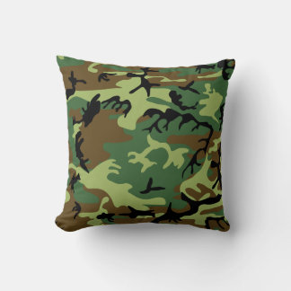 Green Camouflage Throw Pillow