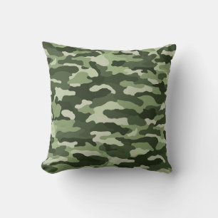 Green Camouflage Throw Pillow