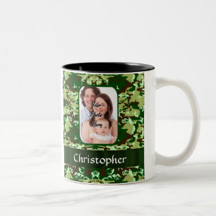 Green camouflage Two-Tone coffee mug