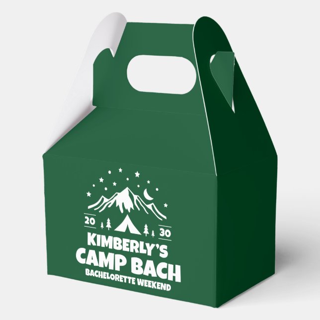 Green Camp Bach Party Favor Box (Front)