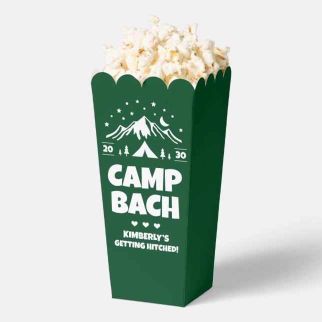 Green Camping Bachelorette Party Favor Box (Popped)