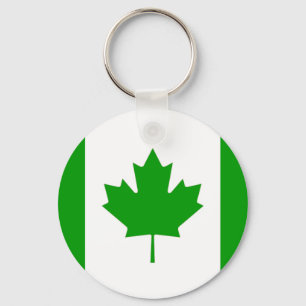 Green Canada-Flag Key-Chain Keychain