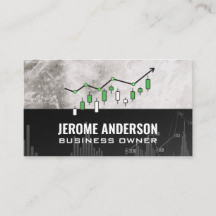 Green Candlestick Chart Graph   Finance Business Card