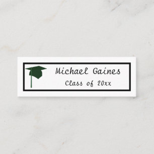 Green Cap  - Graduation Name Insert Cards