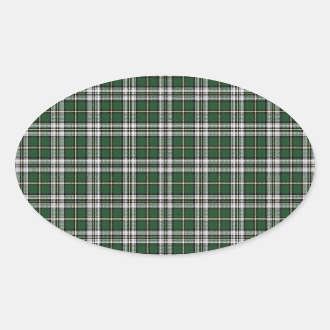 Green cape Breton tartan Oval Sticker (Front)