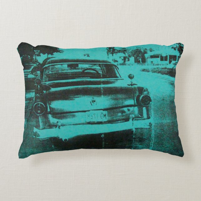 Green car decorative pillow (Front)