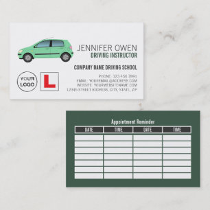 Green Car, Driving School/Instructor Appointment Business Card