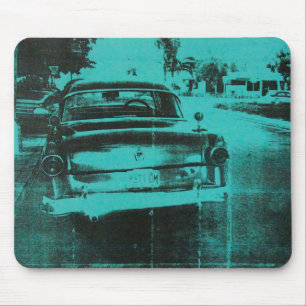 Green car mouse pad
