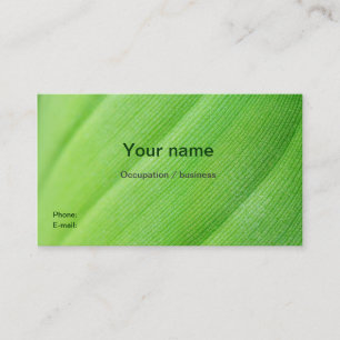 Green card with banana leaf