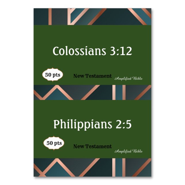 Green Cards for Game (Back)