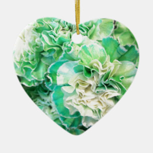 Green Carnation Ceramic Ornament
