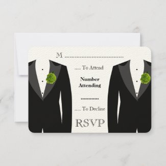 Green Carnation RSVP for a Gay Wedding