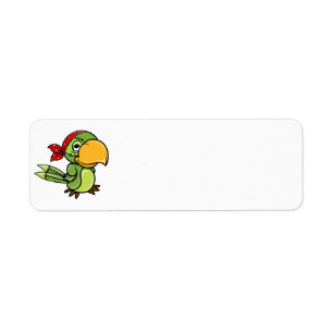 Green Cartoon Pirate Parrot