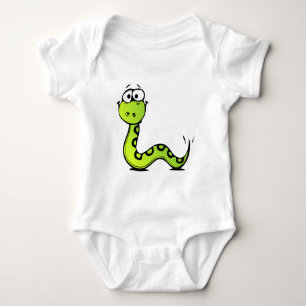 Green Cartoon Snake Baby Bodysuit