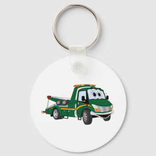 Green Cartoon Tow Truck Keychain