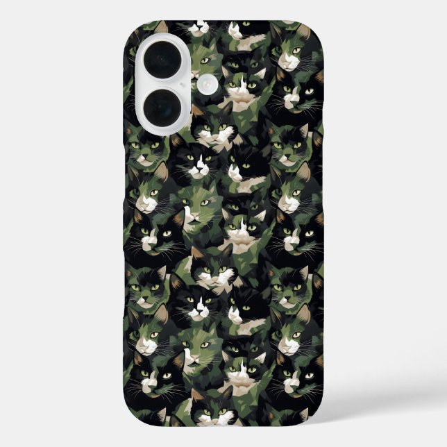 Green Cat Camouflage Case-Mate iPhone Case (Back)