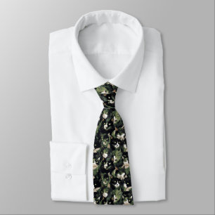 Green Cat Camouflage Tie