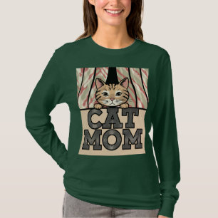 Green Cat Mom T-Shirt