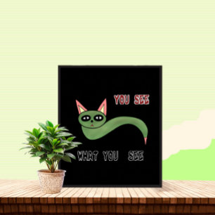 Green cat snake poster