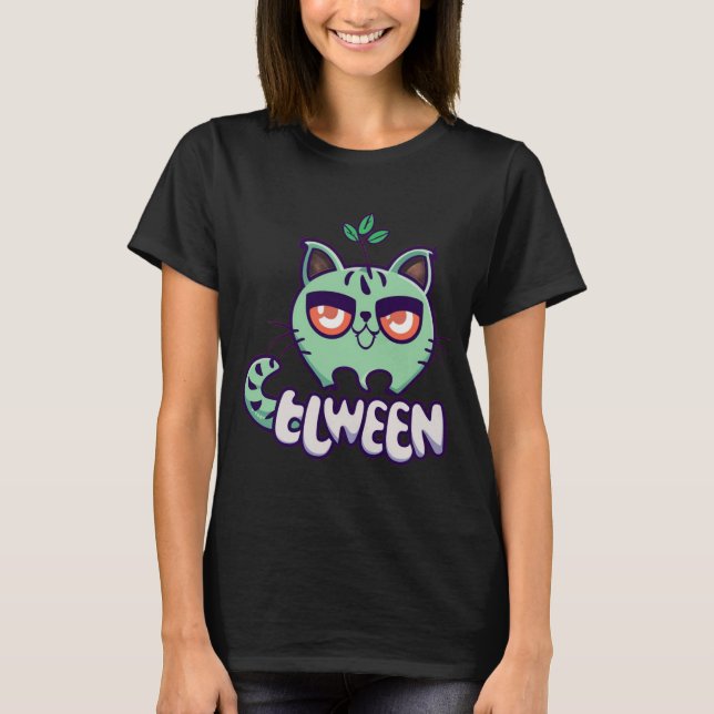 Green Cat Sprout T-Shirt (Front)