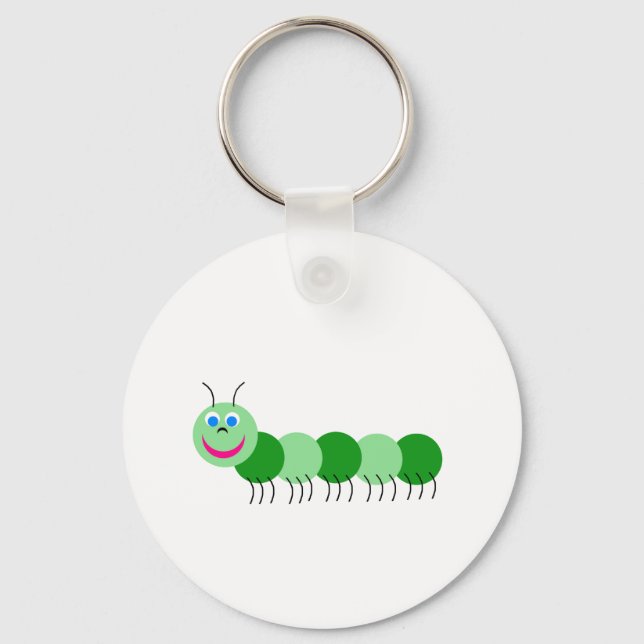 Green caterpillar keychain (Front)
